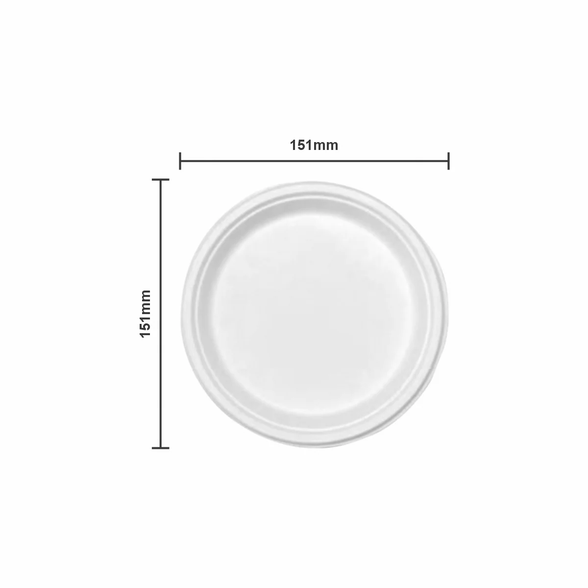 Bamboo Crockery 6-Inch Plate Dimention
